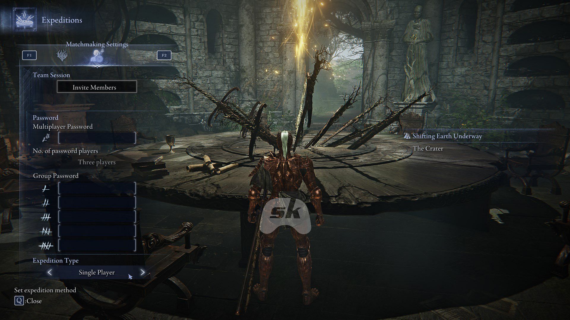 Change the Expedition Type to Single Player to play solo (Image via Sportskeeda Gaming || FromSoftware)
